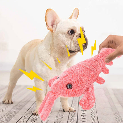 Electric Simulation Lobster Jumping Toy USB Charging Funny Plush Toy Dog Cat Toy