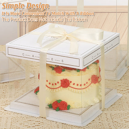 10PCS Clear Cake Box Treat Display Portable Packaging Food Safe PET Birthday