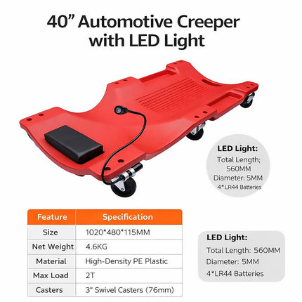 Professional Grade Portable Mechanic Creeper Workshop Maintenance Repair Pad
