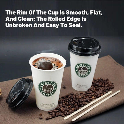 250Sets Disposable Coffee Cups 400ml Food-Grade with Lids for Cafe Takeaway Use