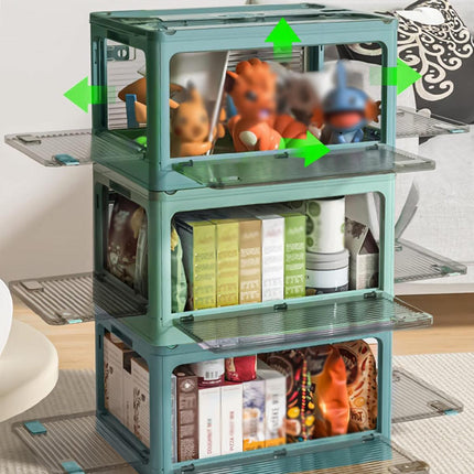 Large Foldable Plastic Storage Box Transparent Organizer for Home and Office