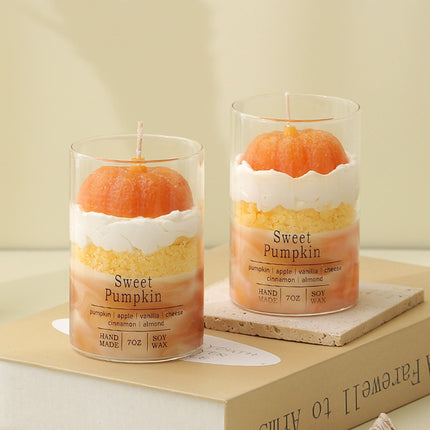 Scented Candle Cup Pumpkin Aroma Gift Jar 120g Orange Home Decoration Candle