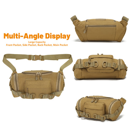 Mens Waist Bags Outdoor Nylon Crossbody Tactical Waterproof Motorcycle Bum Bag