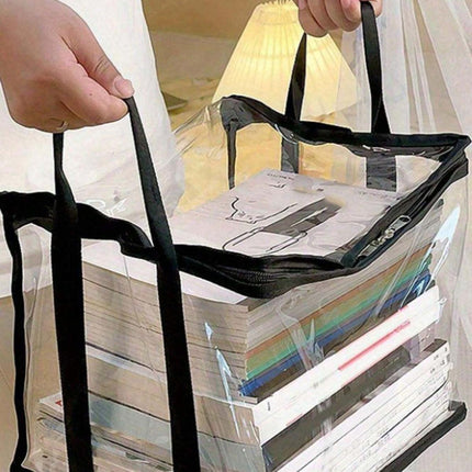 3pcs Book Organizer Storage Box Transparent Large Capacity Textbook Bag School
