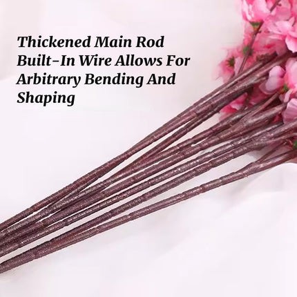 10PCS Artificial Peach Blossom Branches Realistic Pink Flower for Wedding Party