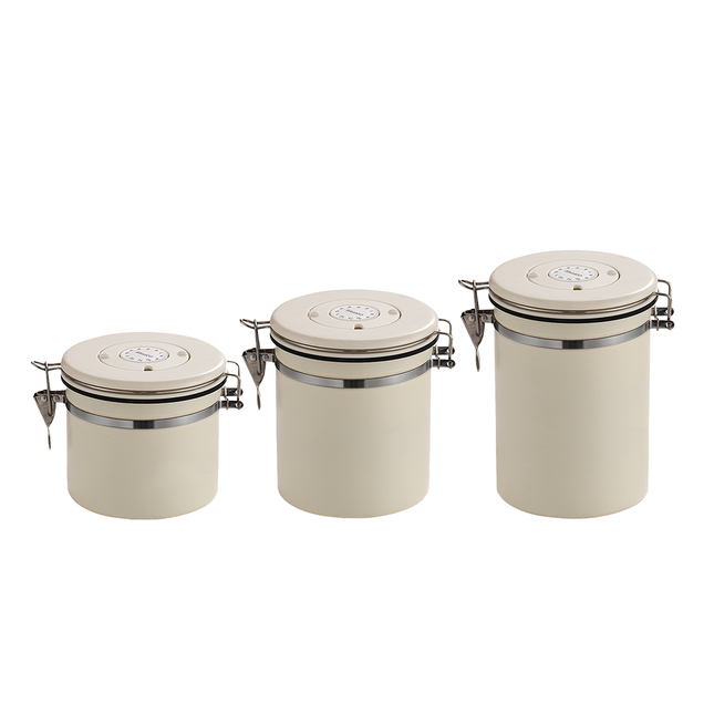 3 Sizes Stainless Steel Coffee Bean Powder Storage Jar Sealed Canister with Valve