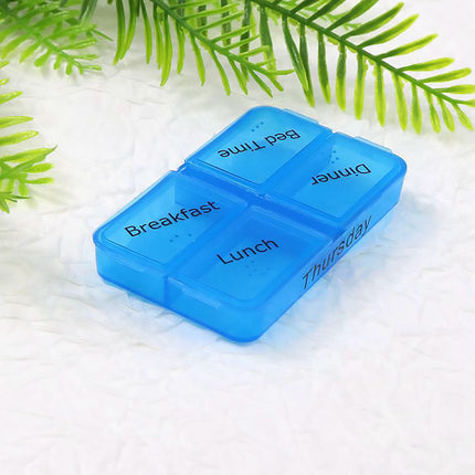 Plastic Medicine Box One-Week Pill Storage Box Multi-Colored Durable Organizer