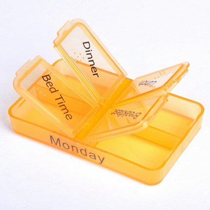 Plastic Medicine Box One-Week Pill Storage Box Multi-Colored Durable Organizer