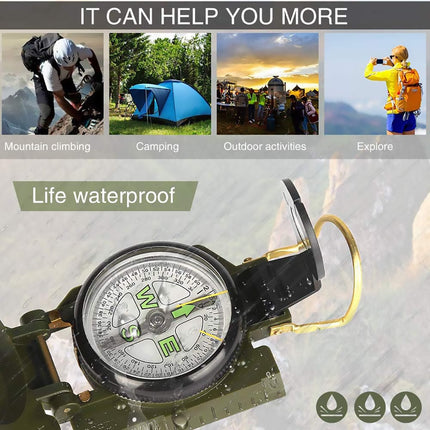 Compass Multifunctional Outdoor Navigation Tool Green Direction Finder Hiking