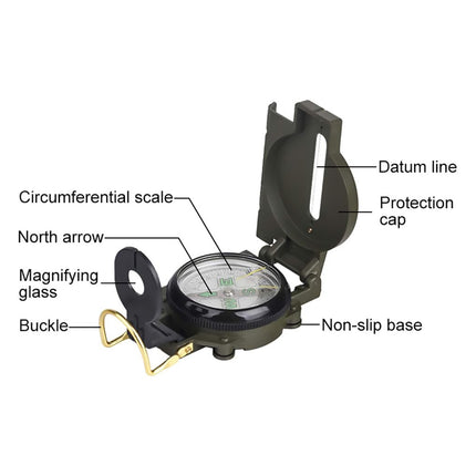 Compass Multifunctional Outdoor Navigation Tool Green Direction Finder Hiking