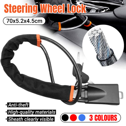 Universal Steering Wheel Lock with 3 Key Seat Car Belt Lock Anti-Theft Device