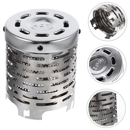 Mini Gas Warming Stove Stainless Steel Camping Portable Stove Heat Cover Use