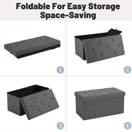 Multifunctional Living Room Storage Stool Large Capacity Foldable Space Saving