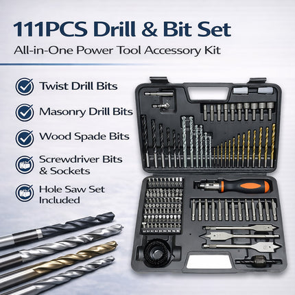 111pcs Multifunctional Drill Bit Socket Set Hex Shank Driver Power Tool Bits