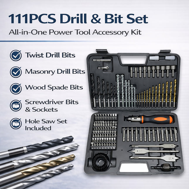 111pcs Multifunctional Drill Bit Socket Set Hex Shank Driver Power Tool Bits