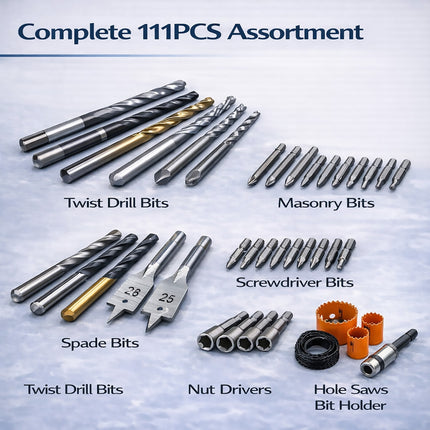 111pcs Multifunctional Drill Bit Socket Set Hex Shank Driver Power Tool Bits