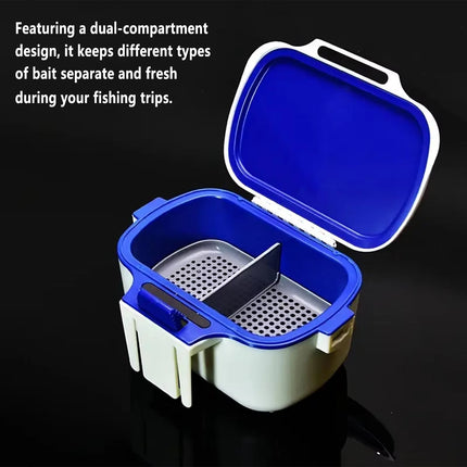 Fishing Bait Box Insulated Worm Container Live Bait Holder Portable Waist Can