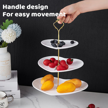 3PCS 3-Tier Dessert Fruit Display Stand Bakery Cafe Home Use