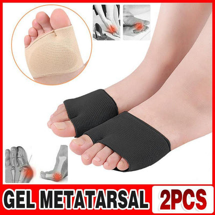 2x Gel Metatarsal Pads Sleeve Ball Of Foot Cushions Metatarsalgia Sore Forefoot - Aimall