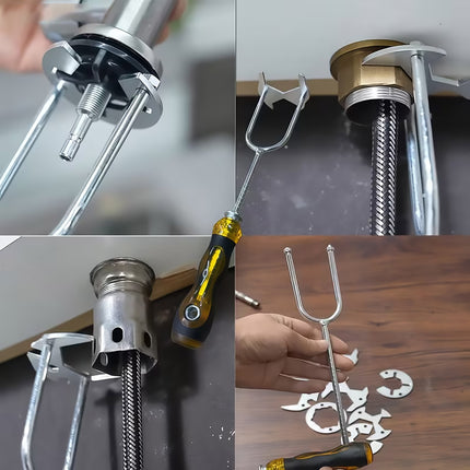 Basin Wrench Set Adjustable Plumbing Sink Faucet Repair Tool 7 Die Heads