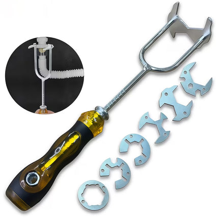Basin Wrench Set Adjustable Plumbing Sink Faucet Repair Tool 7 Die Heads