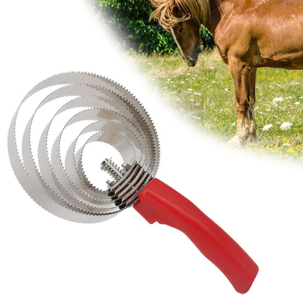 Stainless Steel Cattle Brush with Serrated Teeth Grooming Scraper for Horses Use