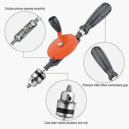Manual Hand Drill Tool 3 8 Inch Woodworking DIY Punch Multifunctional Drill