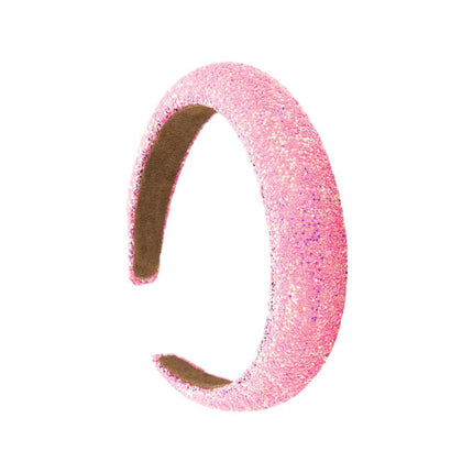Hairband Padded Sponge Sequin Women's Wide Hair Band Hoop Headband Fashion - Aimall