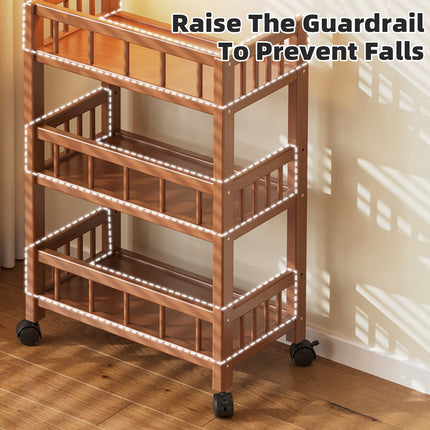 3 Tier Bamboo Storage Rack 50x30x82cm Sturdy for Kitchen Bathroom Organizer Use