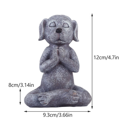 Meditation Dog Ornament Resin Peaceful Pose for Home Office Zen Spiritual Decor