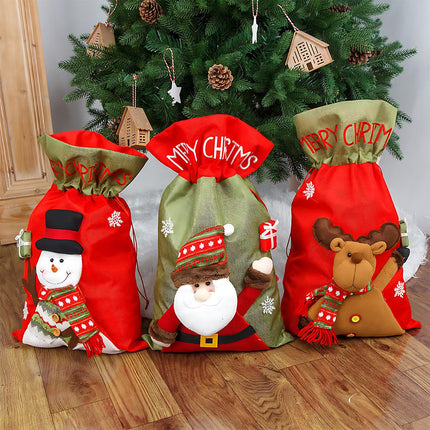 Christmas Large Jumbo Felt Santa Sack Children Xmas Gifts Candy Stocking Bag