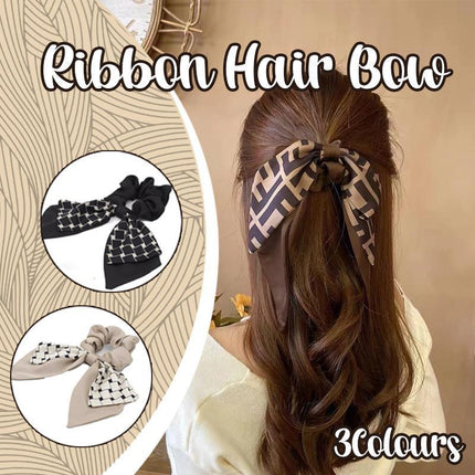 Women Elegant Scrunchies for Hair Ribbon Ties Bow Scrunchies Ponytail Scrunchie - Aimall