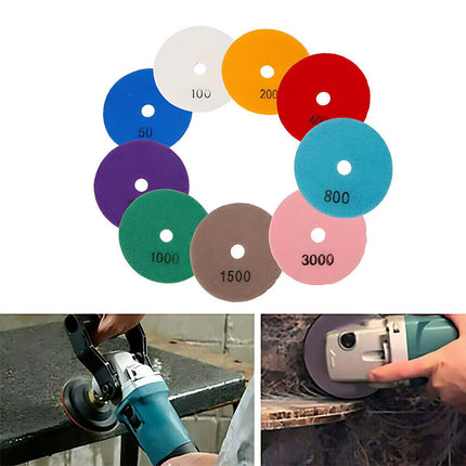 10PCS 100mm Diamond Polishing Pads Set for Granite Marble Concrete Tile