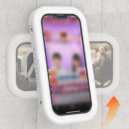 Waterproof Rotating Shower Phone Holder 360-Degree Retractable Wall Mount for Bathroom
