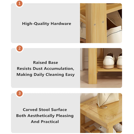 Sit-On Shoe Rack Storage Bench for Entryway Hallway Home Space Saving Durable