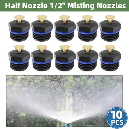 10PCS 1/2inch Misting Nozzles Atomizing Sprinkler Heads for Irrigation and Cooling