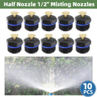 10PCS 1/2inch Misting Nozzles Atomizing Sprinkler Heads for Irrigation and Cooling