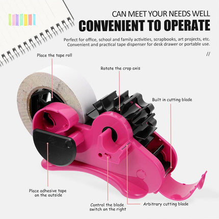 Multifunctional Desk Tape Dispenser for Office Home Craft Durable Easy to Use