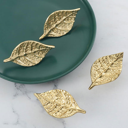 Leaf Shape Cabinet Door Handle Drawer Pull Modern Decorative Furniture Handle