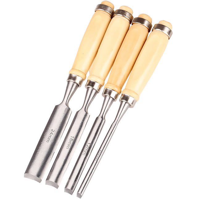Wood Carving Chisel Set 4 Piece Half Round Gouge Carpenter Woodworking Tool