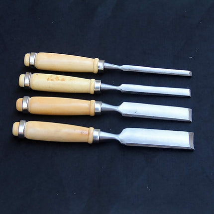 Wood Carving Chisel Set 4 Piece Half Round Gouge Carpenter Woodworking Tool