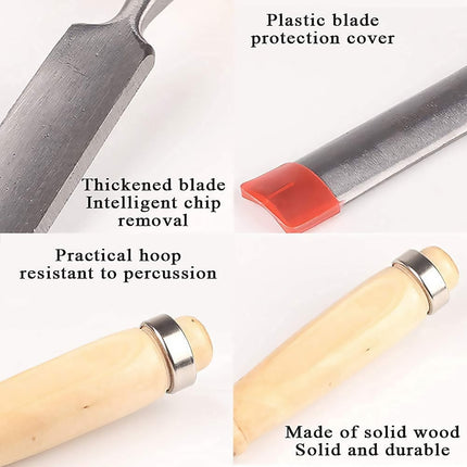 Wood Carving Chisel Set 4 Piece Half Round Gouge Carpenter Woodworking Tool
