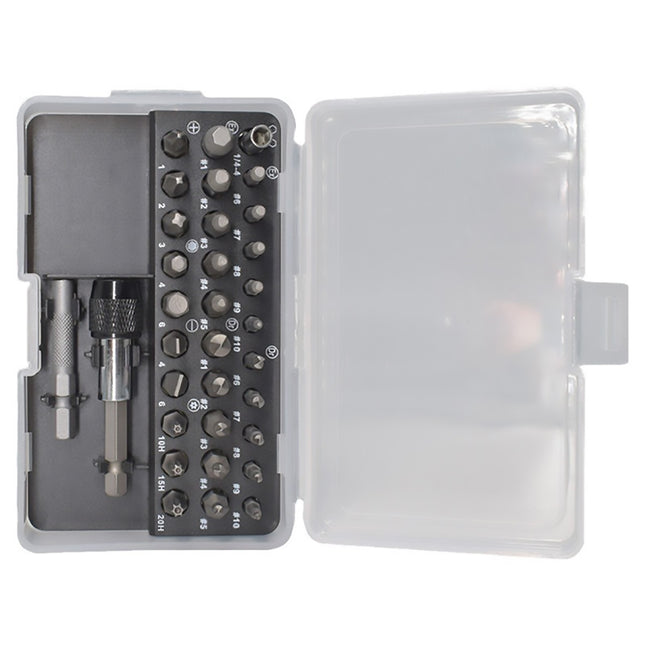 33 Piece Damaged Screw and Bolt Extractor Set with Tap Die Bits and Ratchet