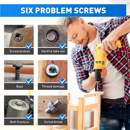 33 Piece Damaged Screw and Bolt Extractor Set with Tap Die Bits and Ratchet