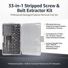 33 Piece Damaged Screw and Bolt Extractor Set with Tap Die Bits and Ratchet