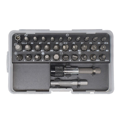 33 Piece Damaged Screw and Bolt Extractor Set with Tap Die Bits and Ratchet