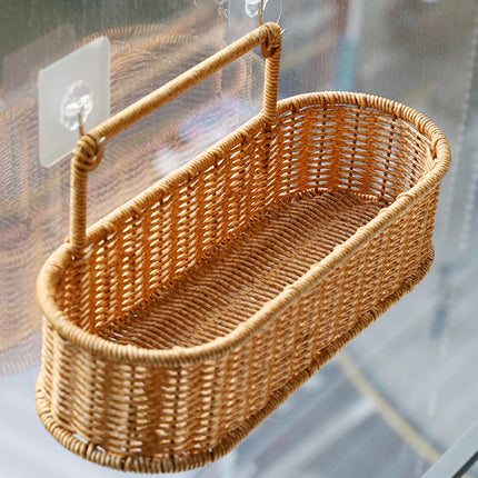 Bathroom Kitchen Multi-Tier Storage Rack Plastic Rattan Height Sturdy Waterproof