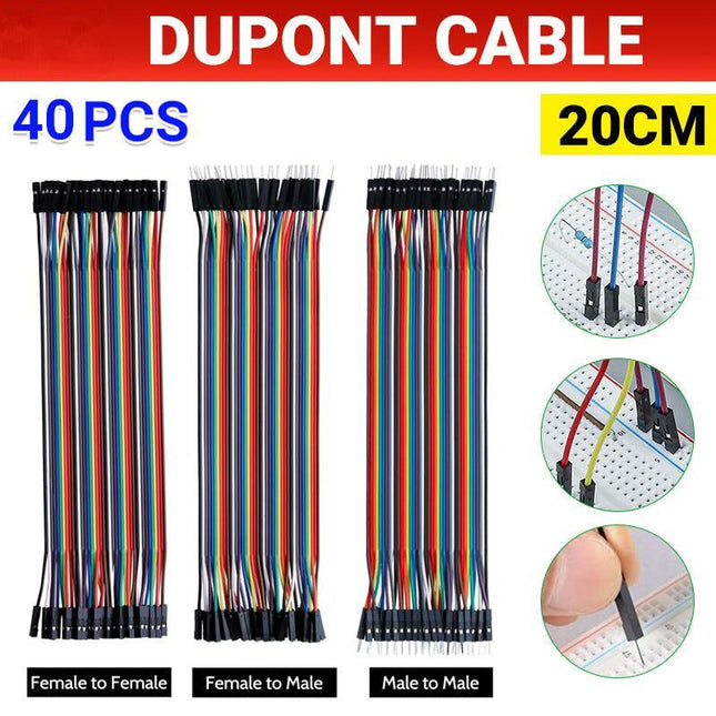 40PCS Dupont Cable 20cm Jumper Wire for Arduino RPi breadboard - Aimall