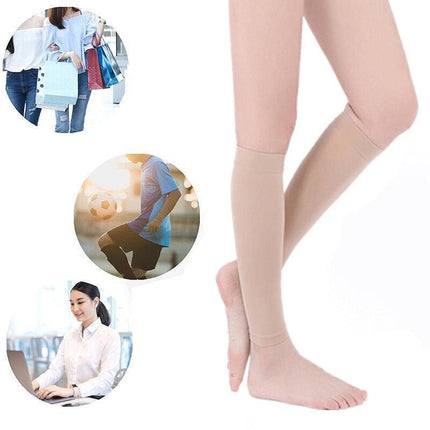 Compression Socks Leg Calf Foot Support Sleeve Relieve Varicose Veins Stockings Nude - Aimall