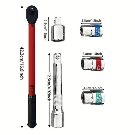 1/2 inch Click Torque Wrench Set 6pcs 20-230Nm 72 Tooth Reversible Socket